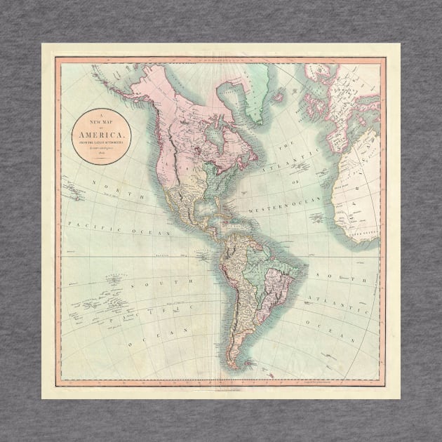 Vintage Americas Map (1806) by Bravuramedia